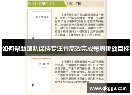 如何帮助团队保持专注并高效完成每周挑战目标
